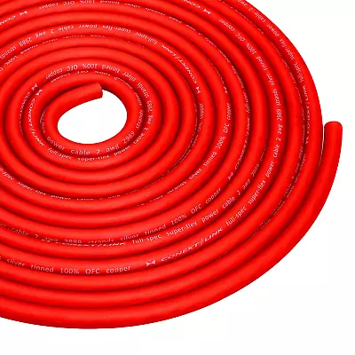 25 FT 2 AWG GA Full Gauge Battery Power Cable Ground Wire Frost Red OFC Copper （ • $103.99