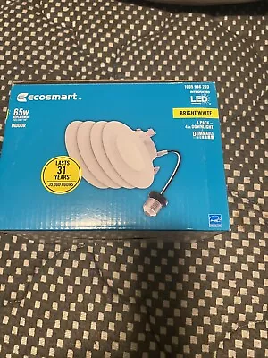 (4-Pk) EcoSmart Dimmable Recessed Light Trim Bright White E26 3000K 65W 4  • $14.99