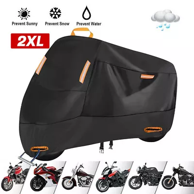 2XL Motorcycle Cover Waterproof Heavy Duty For Winter Outside Storage Snow Rain • $19.99