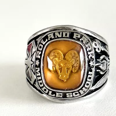 Vintage Master Qualium Class Silver Plate Ram Rolan Park Middle School Ring Sz 5 • $19.99