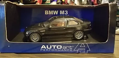 RARE AUTOart BMW M3 Coupe 1:18 Scale Diecast BLACK **READ** • $239