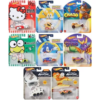 Hot Wheels Character Cars Hello Kitty Keroppi Avatar Aang Appa Sonic Tails NEW • $19.95