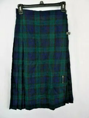 Glenisla LTD 100% Pure Wool Tartan Plaid Kilt Skirt Made In Scotland Size 6 • $34.99