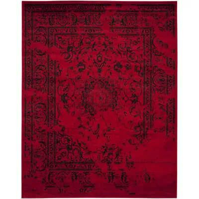 SAFAVIEH Transitional Distressed Vintage Style Area Rug Red & Black Adirondack • $83.99