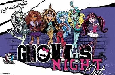 MATTEL MONSTER HIGH GHOULS NIGHT OUT POSTER NEW 34x22 FREE SHIPPING • $12.99