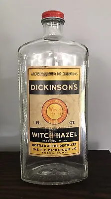 Vintage Dickinson's Witch Hazel 1 FL. QT. Bottle - Empty Quart • $10