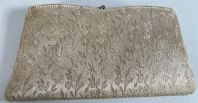 Vintage Clutch Purse Bag Cream  Floral Embroidered 9x5  Wedding Evening Bag • $19.99