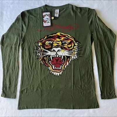 Deadstock Vintage Y2K Men’s Tiger Ed Hardy Long Sleeve T Shirt • $40