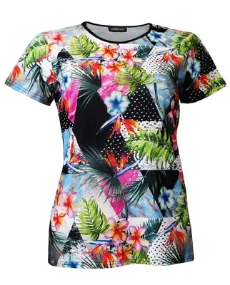 Ladies Tropical Floral Leaves Geometric Polka Dot Marble Retro Vintage T-shirt  • $37.94