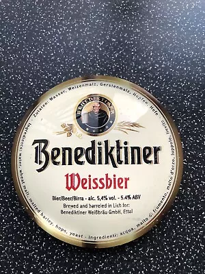 Round 3D Beer Pump Badge Benediktiner Weissbier German Lager. • £7.25