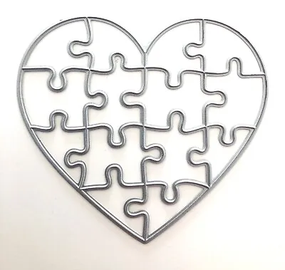 Jigsaw Puzzle Pieces In Heart Metal Die Cutter For Scrapbooking And Card Making • £4.50