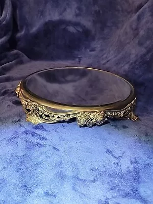 Antique 1890s Large 12  Victorian Mirror Vanity Tray Beveled Mirror Plateau  • $200