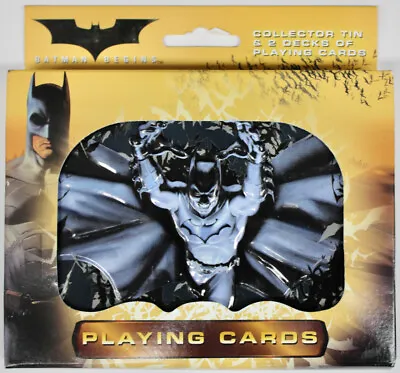 Original Batman Begins 2 Decks Playing Cards W/Collector Tin MIB • $21.99