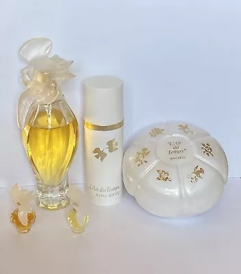 Vintage Nina Ricci L'air Du Temps Perfumed Body Powder Talc & Perfume Bundle • $199