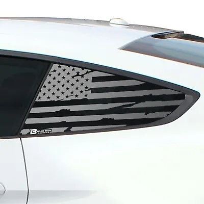Fit Ford Mustang 2015-2022 Quarter Window Distressed American Flag Decal Sticker • $35.39