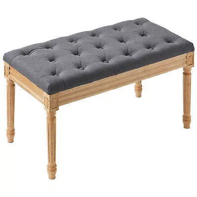 VEVOR 16  Upholstered Bench Ottoman Bench For Entryway Dining Room Bedroom Gray • $62.99