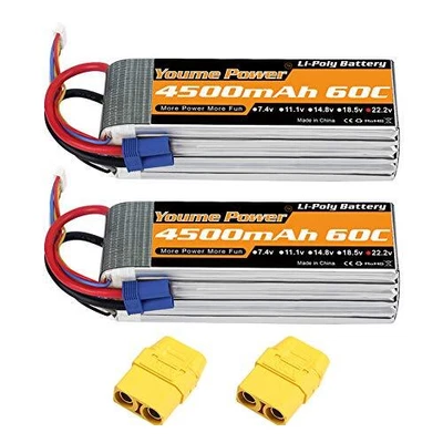 £108.99 • Buy Youme 6S Lipo Battery,22.2V 4500mAh Lipo Battery 60C With EC5 And XT90 Plug For