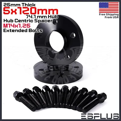 [2] 25mm Thick BMW X5/X6 5x120mm CB 74.1 Wheel Spacer Kit Extended Bolt Included • $69.99