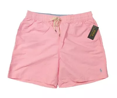 Polo Ralph Lauren Men's Pink Solid Traveler 5.5  Swim Trunks • $31.99