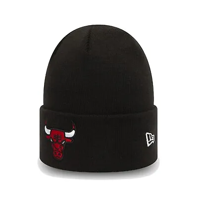 New Era Cap Men's NBA Chicago Bulls Team Basic Black Winter Knit Beanie Hat • £28