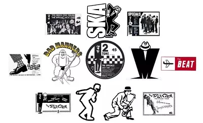 £6.99 • Buy X12 Ska Vinyl Stickers Retro Skinhead Laptop Specials 2 Tone Beat Madness Mods