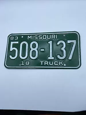 Vintage Missouri 1983 Truck License Plate 508-137 • $17.99