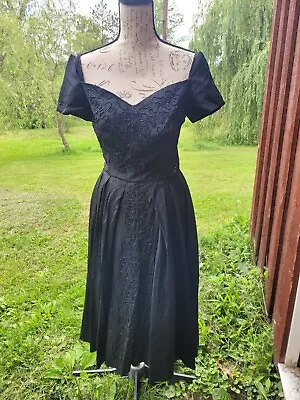 Vintage Black Beaded Evening Gown Small In Size  • $25