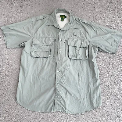 Cabelas Guidewear Shirt Mens 2XLT Tall Button Up Fishing Short Sleeve Vented • $17.84