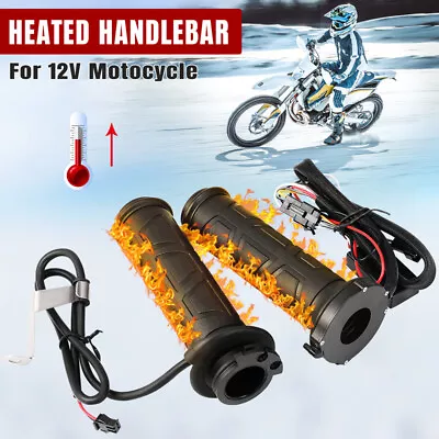 7/8  Universal Warm Electric Heated Grips Handlebar Warmer Motorcycle Grips ATV • $20.99