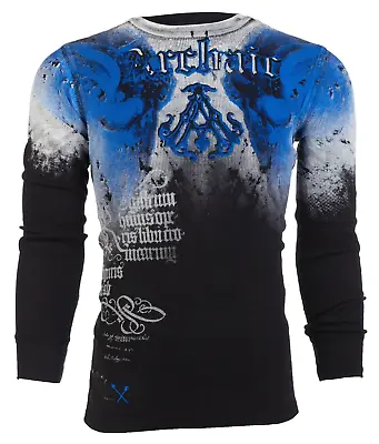 $25.95 • Buy ARCHAIC By AFFLICTION Men's Long Sleeve THERMAL Shirt NIGHTWATCHER Biker Black