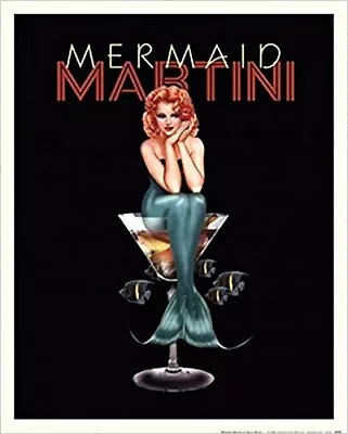 Mermaid Martini By Ralph Burch 14x11 Sexy Bar Art Print Drinking Vintage • $16.99