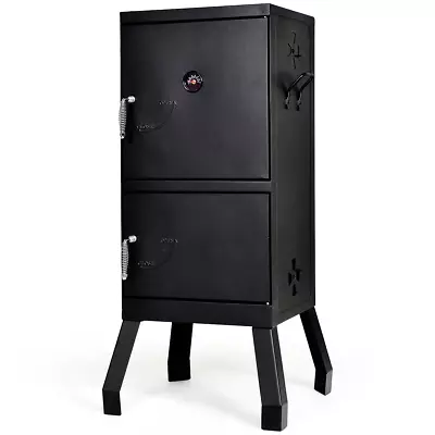 Vertical Charcoal Smoker BBQ Barbecue Grill Temperature Gauge Outdoor Backyard • $220.99