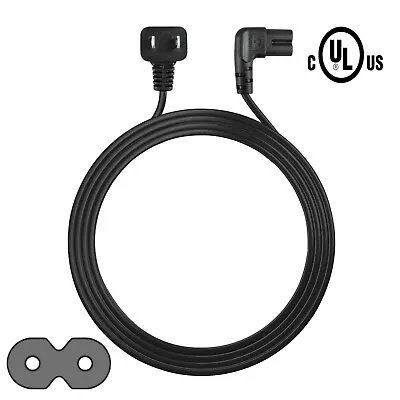 12Ft 2-Prong AC Power Cord For Samsung Led Lcd Tv Smart Extra Long Angled • $12.99