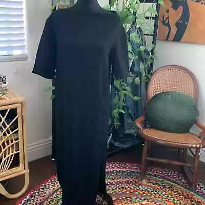 MNG Mango Black Square Neck 50s/60s Inspired Mad Men Vibes Midi Dress - Size 4 • $40