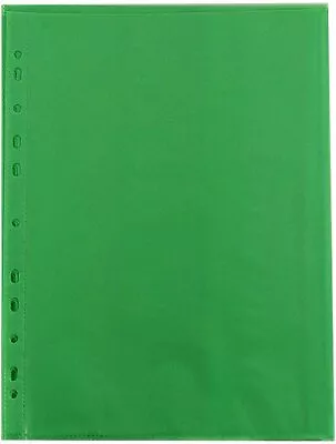 A4 50 Coloured Plastic Wallets Strong Punched Ring Binder File Pockets Green • £3.99