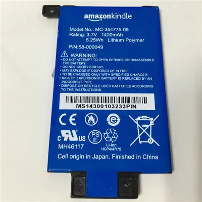 OEM 1420mAh Battery 58-000049 MC-354775-05 Amazon Kindle PaperWhite 2nd Gen 6  • $14.42