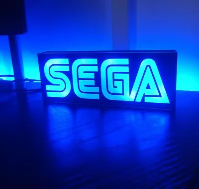 Sega Design USB LED Light Up Sign  Desk Lamp  + Wall Mountable (L) • £15.99