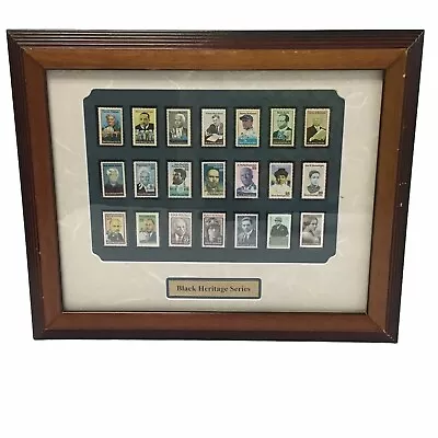 VINTAGE Black History Heritage Series Stamp Collection USPS Official COA Framed • $165