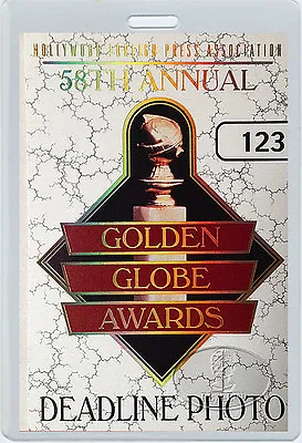 $24.99 • Buy GOLDEN GLOBE Awards 2001 Deadline Photo Laminated Backstage Pass