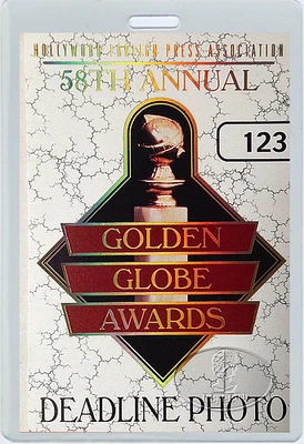$24.99 • Buy GOLDEN GLOBE Awards 2001 Deadline Photo Laminated Backstage Pass
