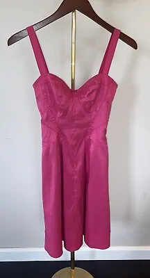 Z Spoke Zac Posen Sleeveless Fit & Flare Corset Mini Cocktail Pink Dress Size 0 • $20