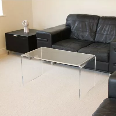 Clear Acrylic Plastic Coffee Table Hygienic Easy Clean Living Room Table • £106