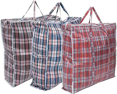 5 X Extra Large Laundry Zipped Reusable Large Strong Shopping Storage BagsAsstd • £7.99