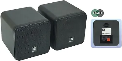 E-audio Black 4  Full Range Dual Cone Mini Box Speaker Set (8 Ohms 80 W) Cube • £1.91