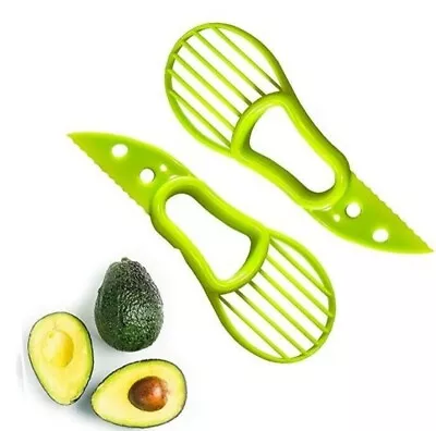 Avocado Cutter Fruit Peeler 3 In1 Slicer Mango Pitter Peeler Pulp Kitchen Slicer • £4.49