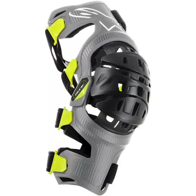 Alpinestars MX Motocross Bionic-7 Knee Brace Set (Silver/Yellow Fluo) M (Medium) • $564.95