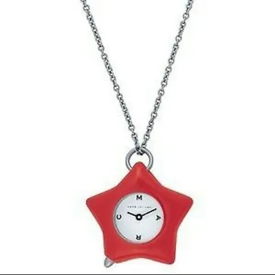 New Marc Jacobs Silver Tone Chain Linkred Star Charm Necklaceheart Charm Watch • $122.49