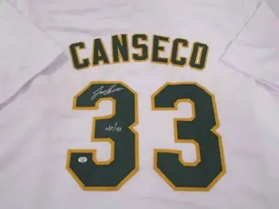 Jose Canseco Of The Oakland A's Signed Autographed Baseball Jersey PAAS COA 032 • $96