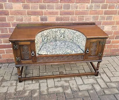 Vintage Solid Oak Jaycee Telephone Table Hall Seat Original Condition • £95