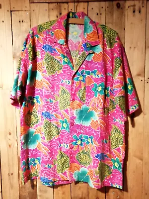 True Vintage Hawaiian Deep Pink Shirt Cotton 48  Chest • £49.95